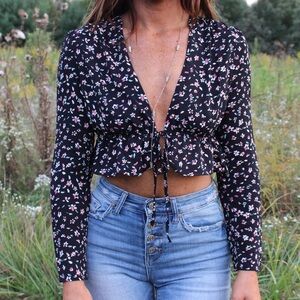Black Floral Blouse